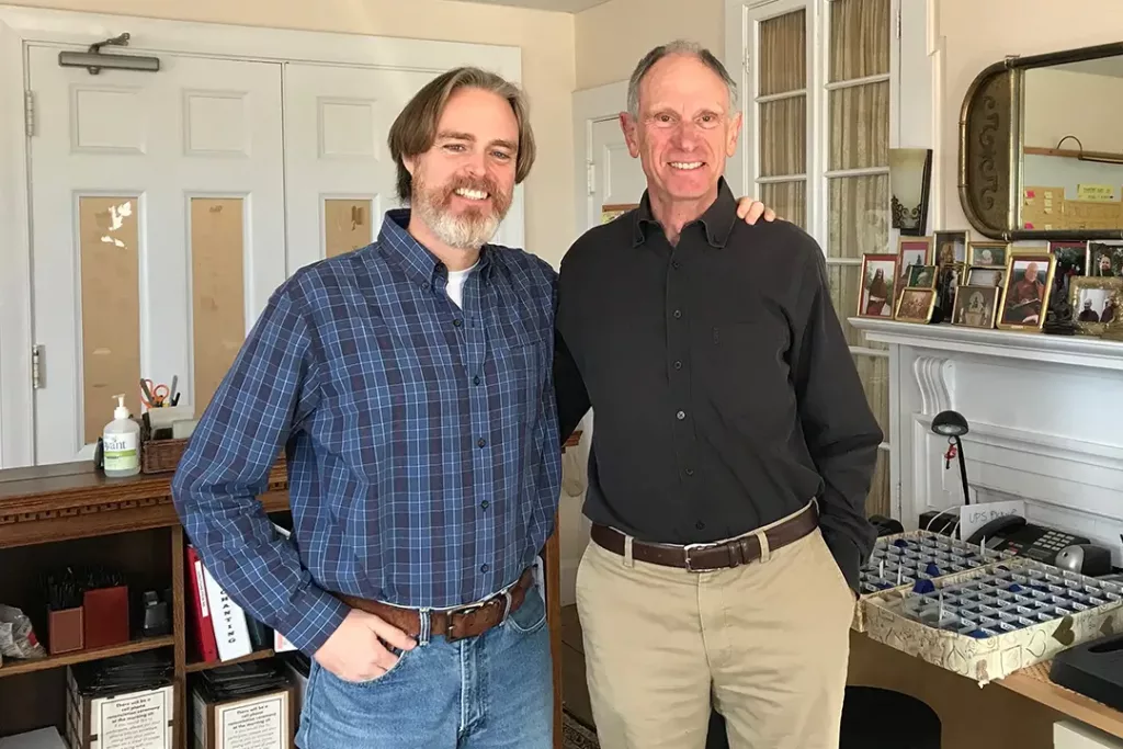 Johnathan Woodside with Joseph Goldstein, 2020 — Insight Meditation teacher and mentor during a meeting at the Insight Meditation Society.